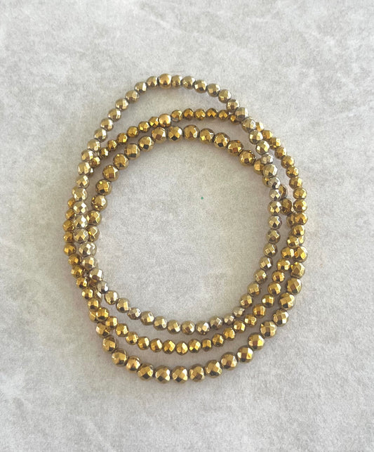 Trio pulseras hematita color bronce