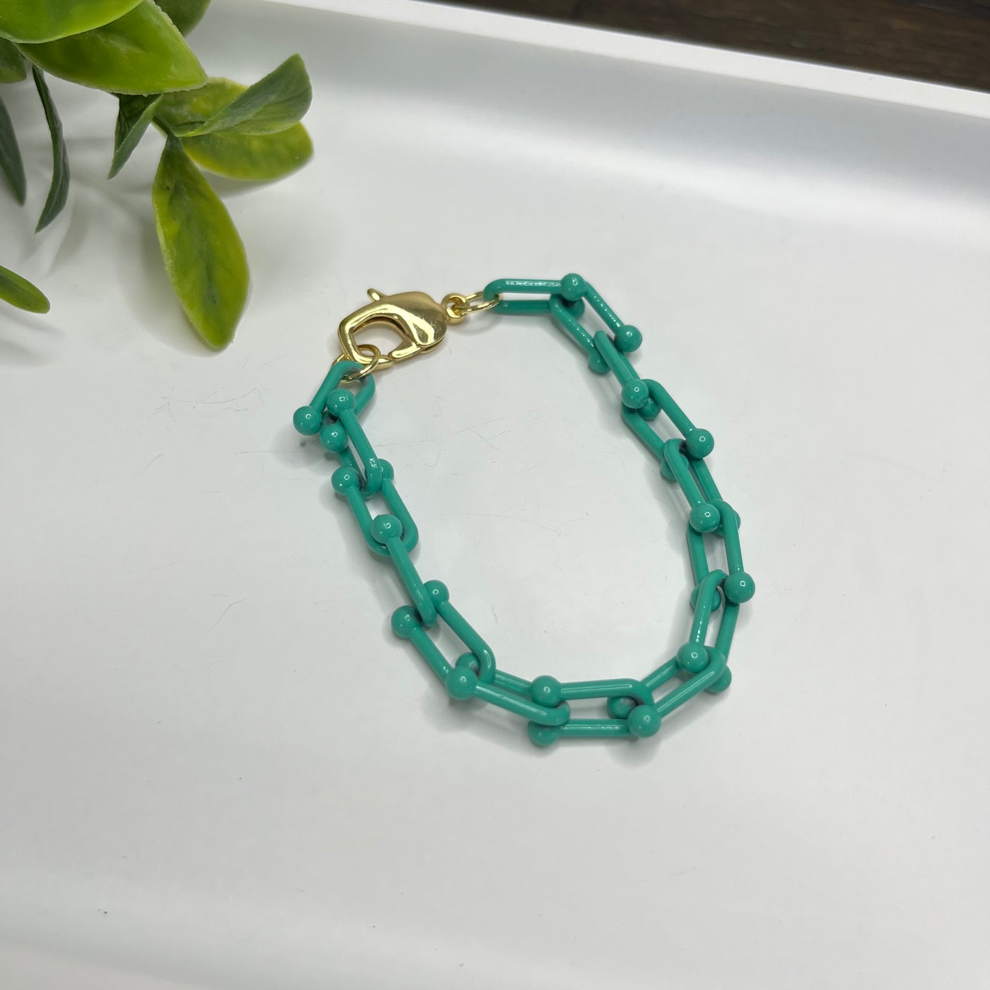 Pulsera paper clip verde