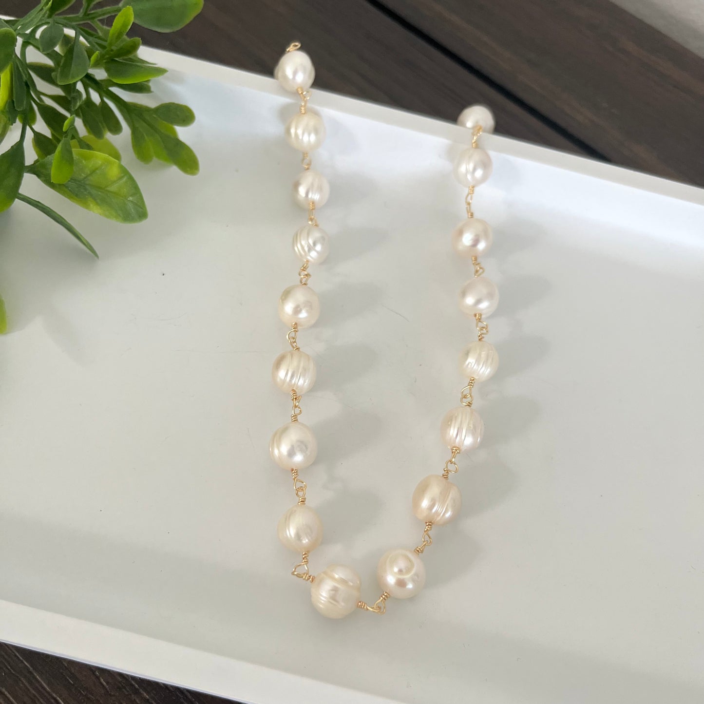 Collar perla blanca 11 mm